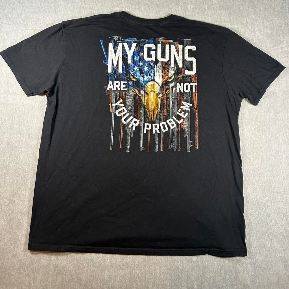 Buck Wear Mens 2XL Black My Guns Are Not Your Problem Eagle Graphic T-Shirt
